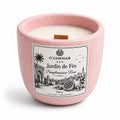 Bougie artisanale Jardin de Fès Pamplemousse Rose, pot béton rose, cire de soja 220g, O'Jawhar