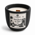 Bougie artisanale Marrakech by Night Oud, pot béton noir, cire de soja 220g, O'Jawhar