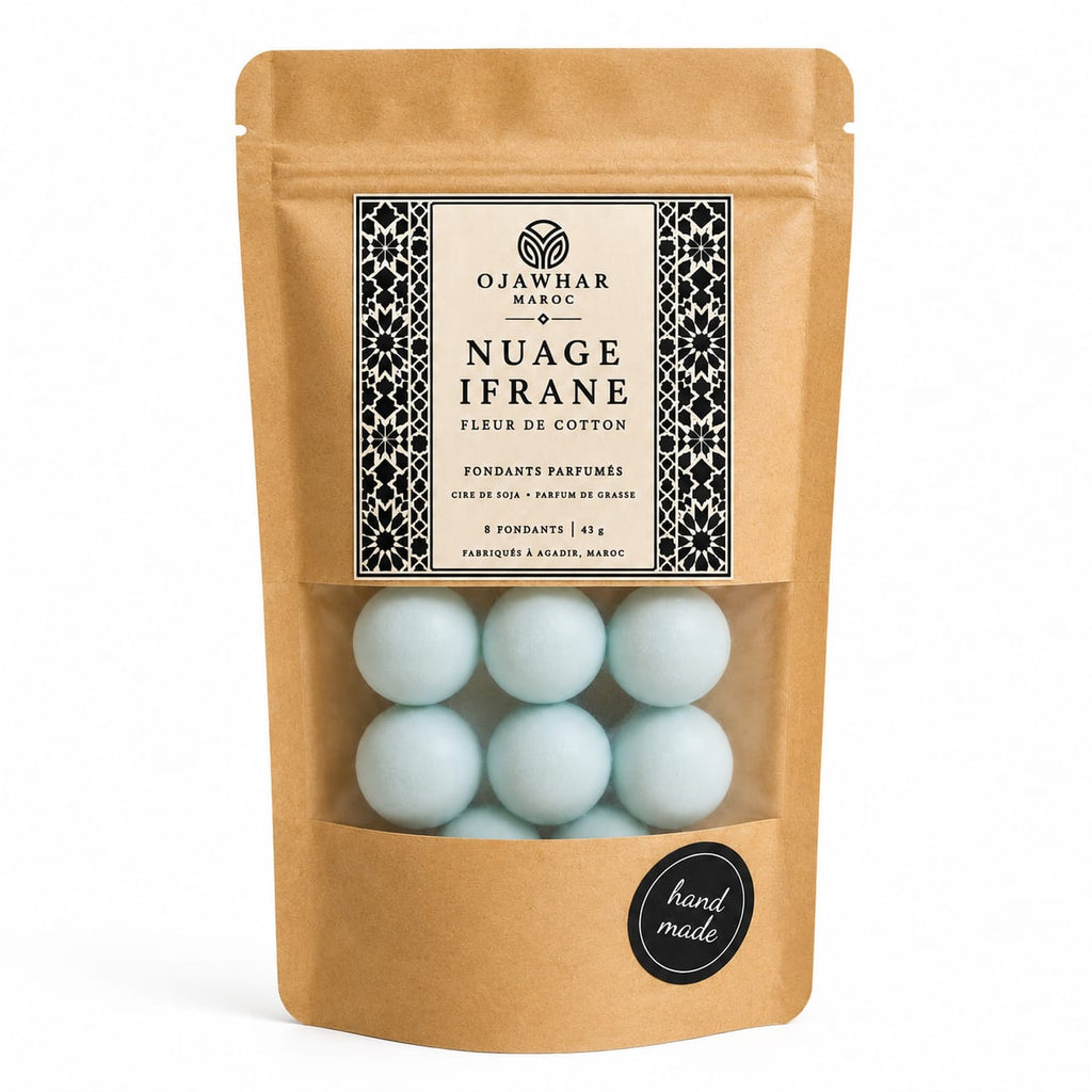 Fondant parfumé Nuage d'Ifrane — Fleur de Coton, fabriqué artisanalement à Agadir par O'Jawhar